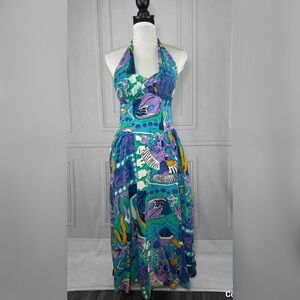 Vintage 90s Halter Maxi Dress